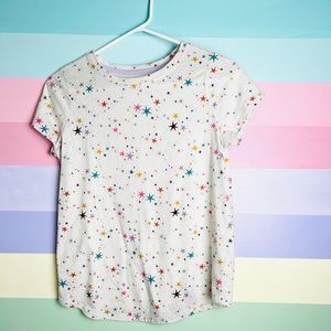 Girls t-shirt, stars, short sleeve, crew neck, size 14/16